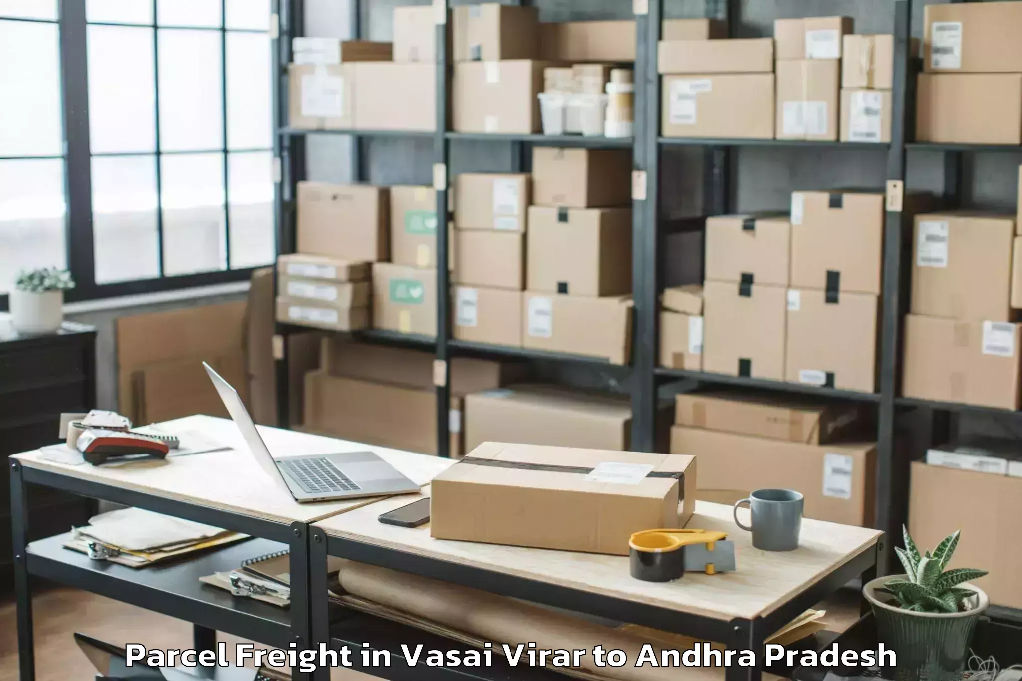 Easy Vasai Virar to Veerullapadu Parcel Freight Booking